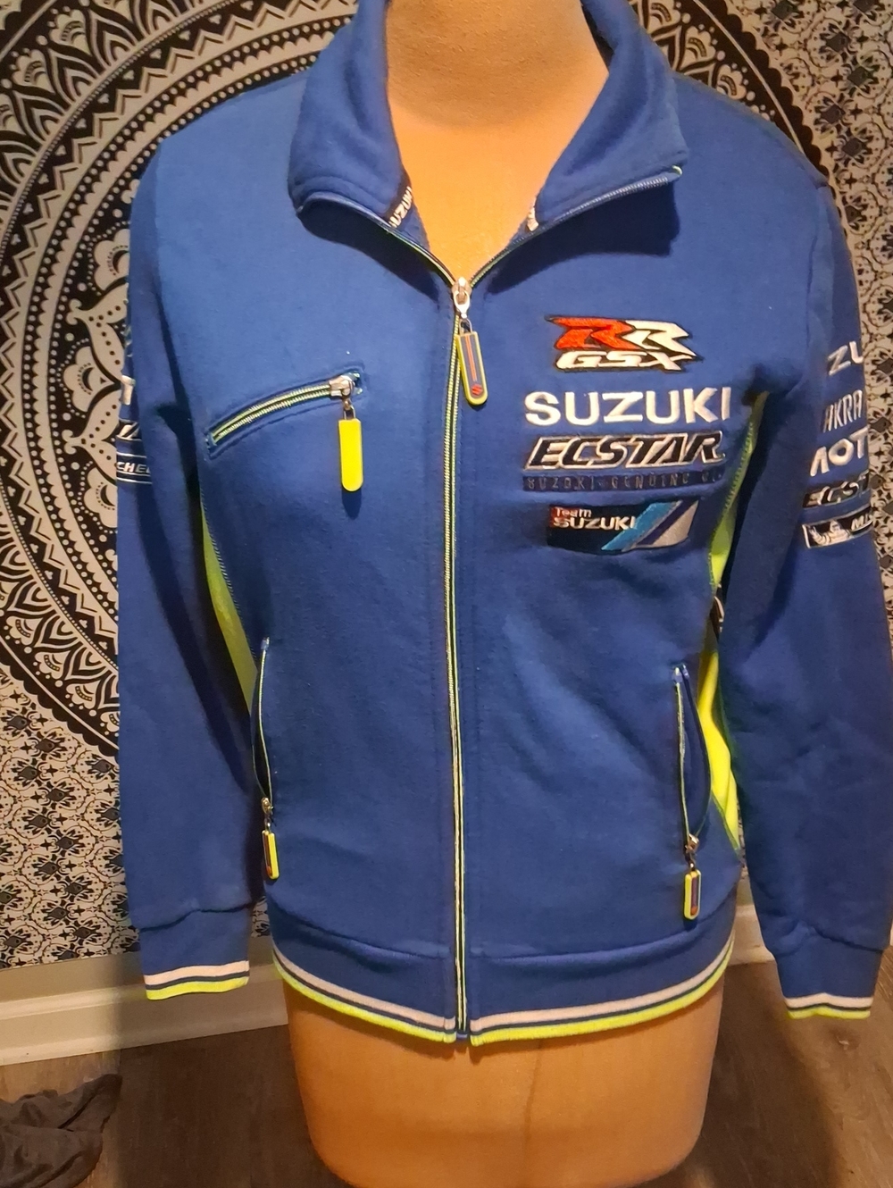 Blue Racing-Inspired Bomber Jacket